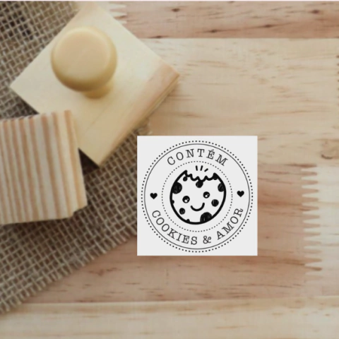 Carimbo Amor e Cookies - By Bru Paschoarelli - comprar online