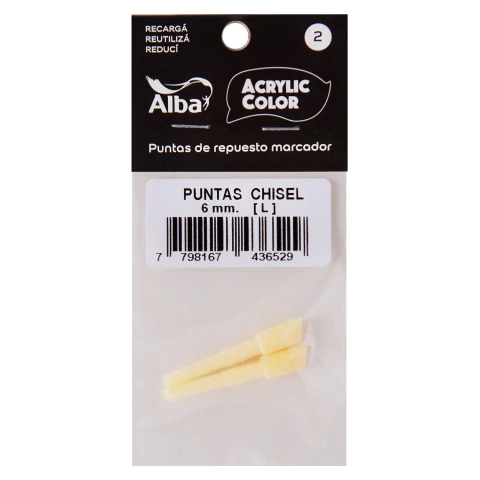 ACCESORIO REPUESTO PUNTA ALBA ACRYLIC L 6mm CHISEL x 2