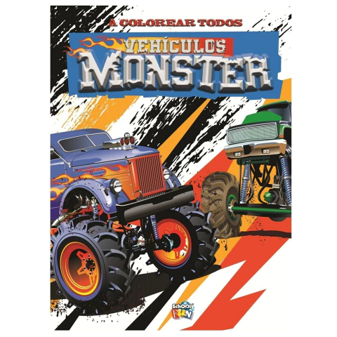LIBRO PARA COLOREAR TODOS VEHICULOS MONSTERS