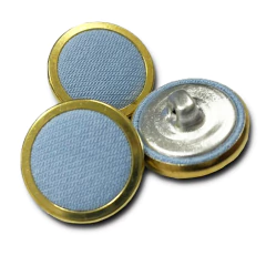 BOTÃO FORRADO TAM 18 COMUM COM ARO DOURADO PÉ ALUMINIO