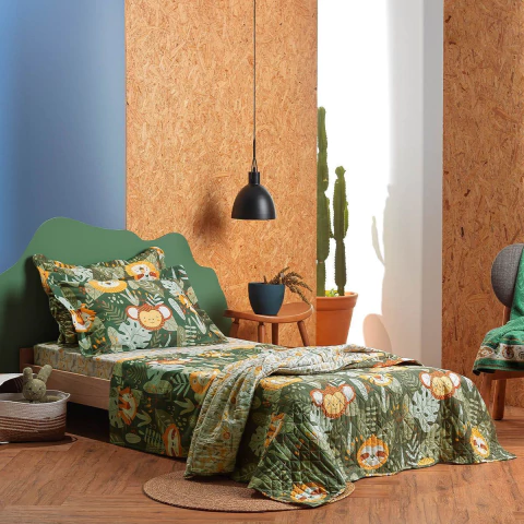 Kit Cobre Leito Solteiro Kids 1,60x2,20 - Selva