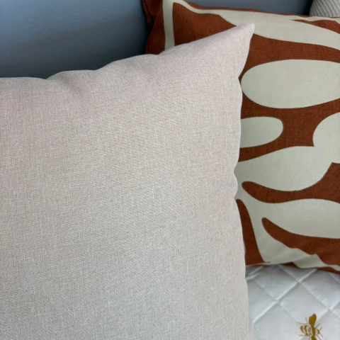 Capa de almofada em Linho Lisa 43x43cm - Crua