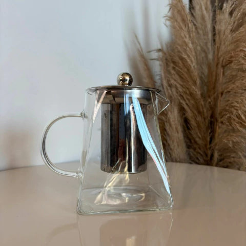 Chaleira em vidro com infusor de chá inox - 520ml