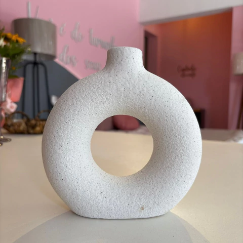 Vaso Decorativo Circular em Cerâmica – 15,5x16cm