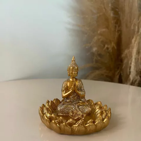 Porta Incenso Buda em Resina - 7,5x8x7cm