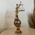 Estátua da Dama da Justiça Themis em cima do Globo 32x8cm - Símbolo Direito Advocacia