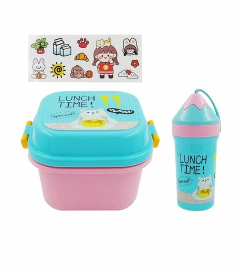 Marmita Infantil com copo e adesivos