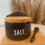 Saleiro de Porcelana com tampa de bambu e colher de porcelana - Salt na internet