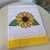 Pano de prato com aplicação em Patchwork e barra