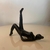 Enfeite Mulher Fazendo Yoga Preto - Porcelana