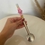 Bomba de chimarrão em Inox com Apliques de perolas