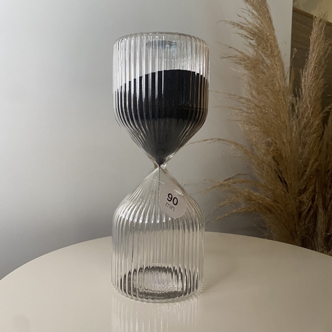 Ampulheta de vidro Canelado Preto Mart - 90 minutos