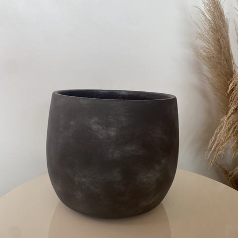 Cachepô Vaso em Cimento Cinza Mart - 21,5x18,5cm