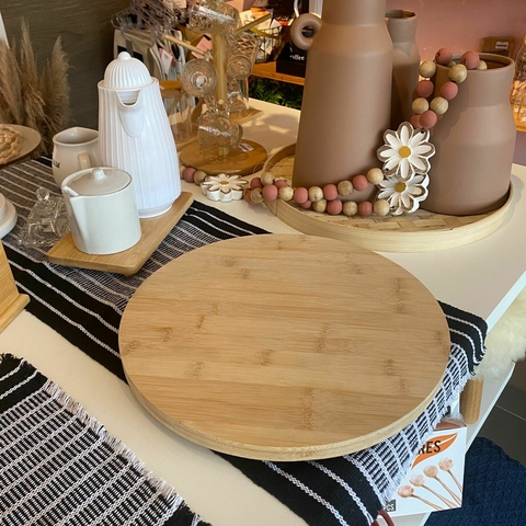 Tábua Petisqueira em bambu giratória 33cm