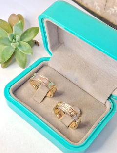 Par de alianças de Moeda Antiga 6mm