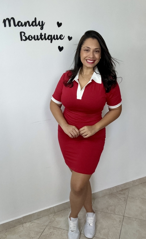 VESTIDO GOLA POLO VERMELHO - comprar online