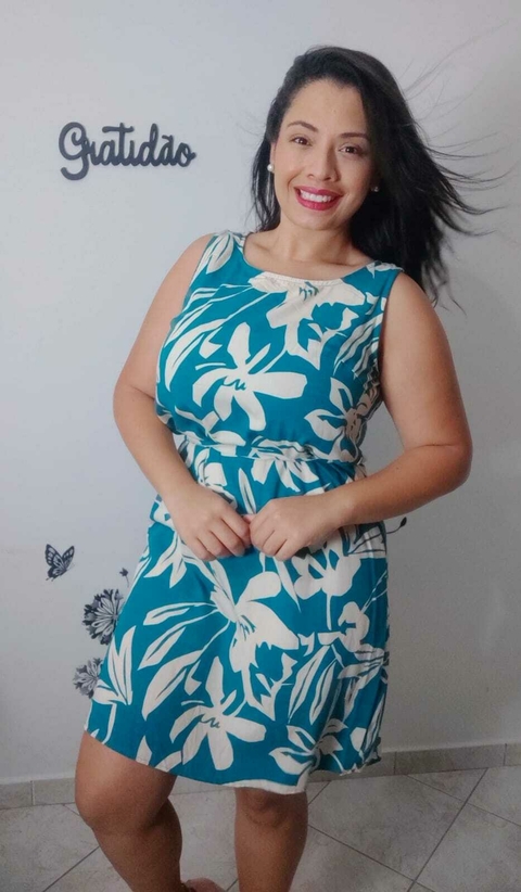 Vestido Social Regata - Azul