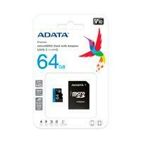MEMORIA ADATA MICRO SDXC / SDHC UHS-I 64GB CLASE 10 A1 100MB / 25MB SEG V10 C / ADAPTADOR