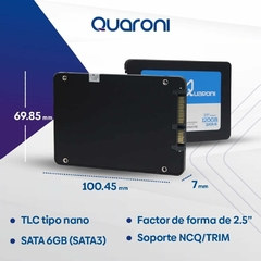 SSD 128GB 2.5, SATA 3, Lectura 410MB/S Escritura 170MB/S QUARONI - comprar en línea