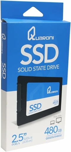 SSD 480GB 2.5, SATA 3, Lectura 550MB/S Escritura 450MB/S. QUARONI - tienda en línea