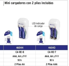 CARGADOR DE PILA VOLTECK AA, AAA 9V INCLUYE 2 PILAS AA en internet