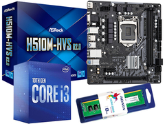KIT 11 GEN BOARD ASROCK H510M HDV + I3-10100 3.6 GHz + 8GB MEMORIA RAM DDR4