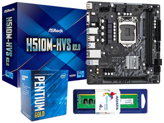 KIT 10ma GEN BOARD ASROCK H510M HDV + PENTIUM G6405 4.1 GHz + 4GB MEMORIA RAM DDR4