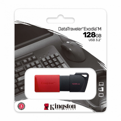 Memoria USB Kingston DataTraveler Exodia M, 128GB, USB A, NegroRojo
