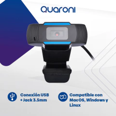 CAMARA WEB QUARONI RESOLUCION 720P, CABLE USB 3.5MM PARA AUDIO - CM - Tienda en Cuba | Entrega inmediata a domicilio en La Habana