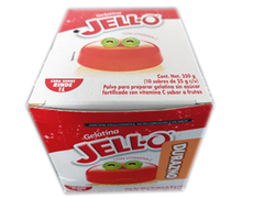 CAJA DE GELATINA DURAZNO JELLO 25g (10 SOBRES)