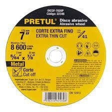 PAQUETE DE 5 DISCO DE CORTE EXTRAFINO METAL PRETUL - comprar en línea