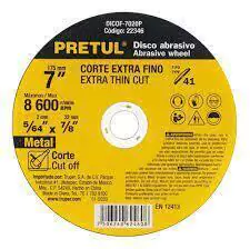 PAQUETE DE 5 DISCO DE CORTE EXTRAFINO METAL PRETUL - comprar en línea