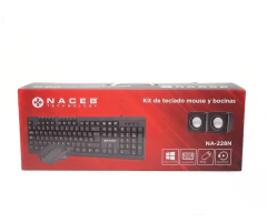 KIT TECLADO MOUSE Y BOCINA NACEB NA-228N en internet