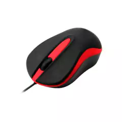 Mouse Quaroni Óptico MAQ01R, Alámbrico, USB, 1200DPI, Rojo/Negro
