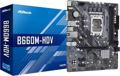 TARJETA MADRE ASROCK B660M-HDV / 12 AV GEN INTEL CORE LGA1700 / DDR4 5066MHZ / HDMI, DISPLAYPORNT D.SUB / 4 SATA3 / 1 HYPER M.2 / 1 ULTRA M.2