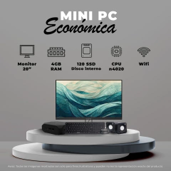MINI PC ECONOMICA - PROCESADOR INTEL CELERON/4GB RAM/SSD 120GB DISCO DURO/MONITOR 19.5"/WIFI/TECLADO, MOUSE USB/BOCINA/WINDOWS 10 - comprar en línea