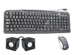 KIT TECLADO, MOUSE Y BOCINAS MULTIMEDIA GREEN LEAF 18-8345