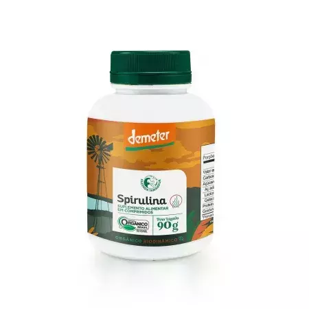 Spirulina Orgânica 90g 180 Comprimidos - Fazenda Tamanduá