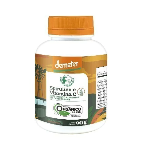 Spirulina + Vit C Orgânica 90g 180 Comprimidos - Fazenda Tamanduá