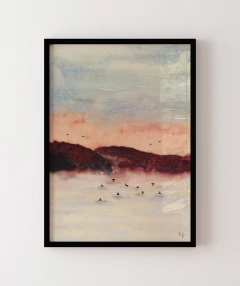 Quadro Decorativo Montanha Rosa em Aquarela - Betania Sensini | Art Studio