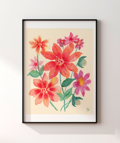 Quadro Botânico Flores Vermelhas - Betania Sensini | Art Studio