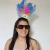 Tiara com Penas Azul e Rosa