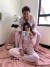 Pijama Americano Longo Listrado Rosa - comprar online