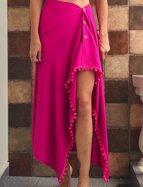 Canga Saia Lisa - Pink pompom pink