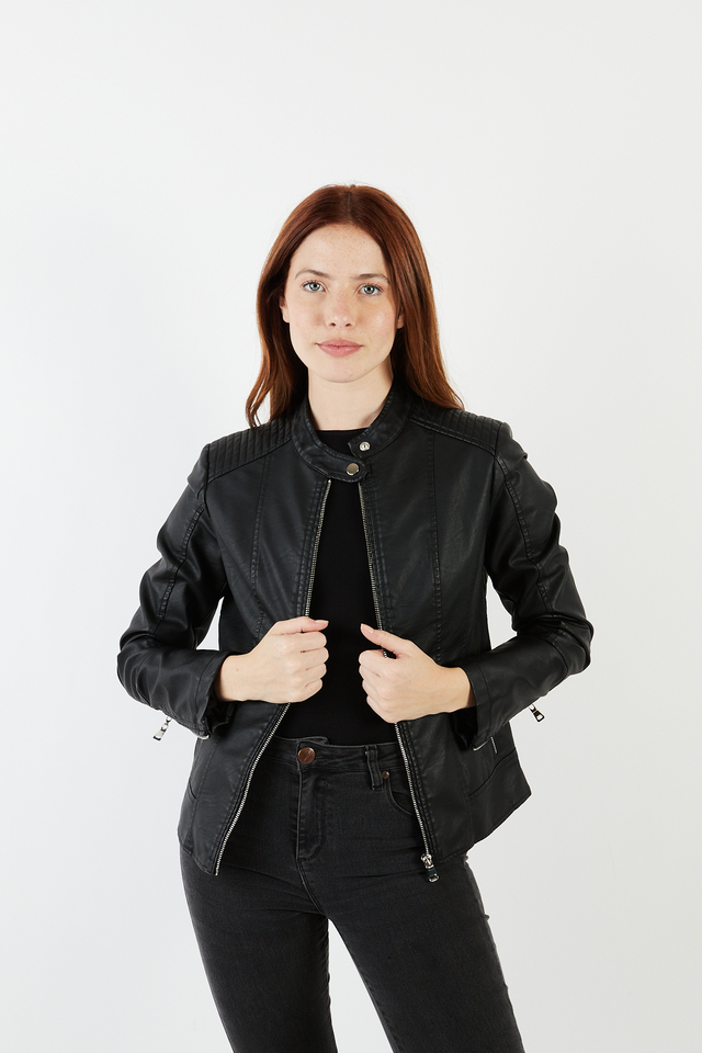 Campera Biker Donatella Negro thumbnail 2