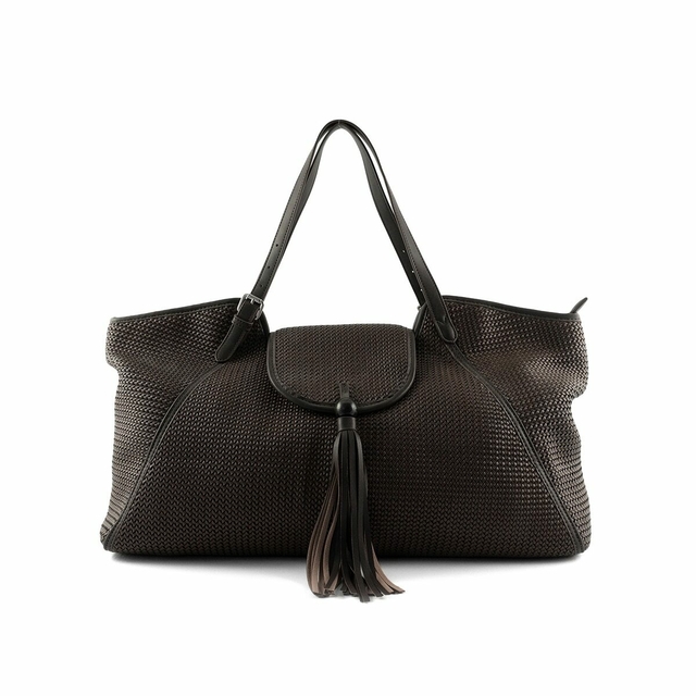 Bolso De Viaje Ibiza Trenzado Chocolate thumbnail 2
