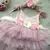 Vestido babados de festa Menina