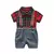 Conjunto de natal xadrez bebê menino
