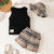 Conjunto com Chapéu Xadrez Bebê