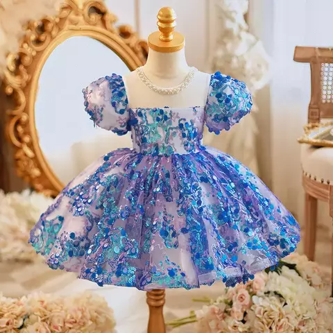 Vestido princesa de festa bordado Menina